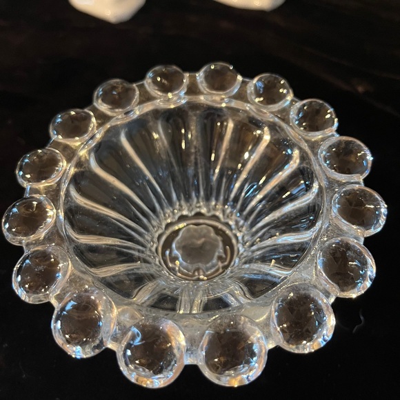 1950's Anchor Hocking Berwick Boopie Clear Glass Candlestick Holders (2) - Picture 6 of 6